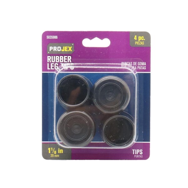 Kd Gabinetes 1.125 in. Rubber Leg Tip Black Round, 4PK KD3307270 - main